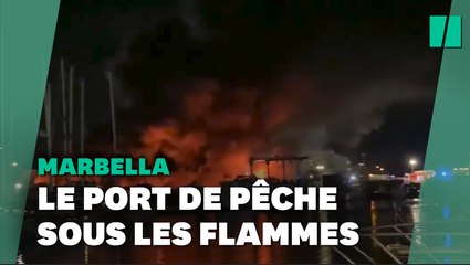 Une centaine de bateaux brûlent dans un incendie à Marbella