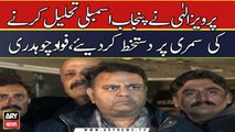 Fawad Chaudhry says “advice sent to Governor to dissolve Punjab Assembly”