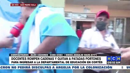 ¡Nadie entra a la Departamental de Cortés! Ganador de Concurso se encadena en protesta por nuevo nombramiento