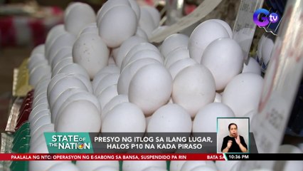 Presyo ng itlog sa ilang lugar, halos P10 na kada piraso | SONA