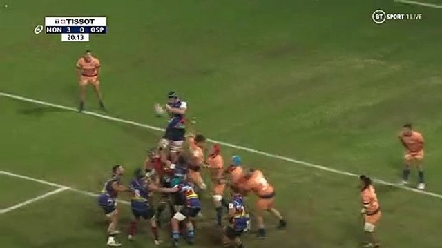 Montpellier Hérault Rugby vs Ospreys: Sam Parry try
