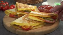 Quick & Easy BREAKFAST! Eggs Ham & Cheese TORTILLA WRAP. Recipe by Always Yummy!