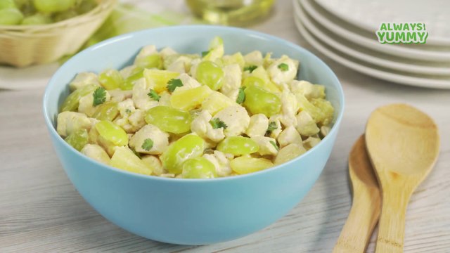 Pineapple Chicken Salad with Grapes. Recipe by Always Yummy!