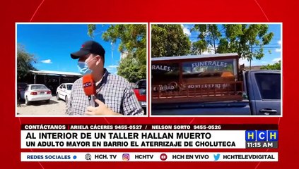 Al interior de un taller hallan muerto un adulto mayor en barrio El Aterrizaje de Choluteca