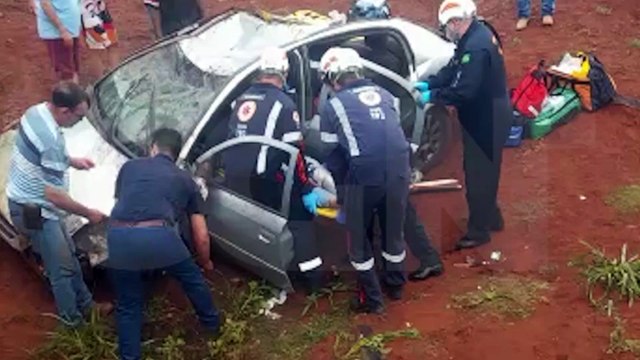Vítima de grave acidente em Vera Cruz do Oeste é trazida de helicóptero para Cascavel