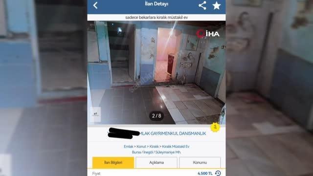 Aylık 4 bin 500 TL kira istenen harabe ev fiyatıyla hayrete düşürdü