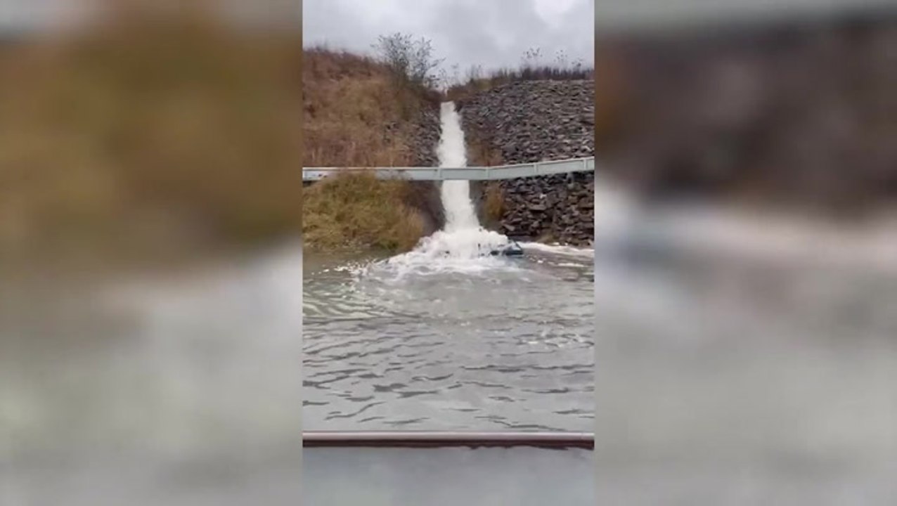 Railway line between Swindon and Bristol submerged by floodwater