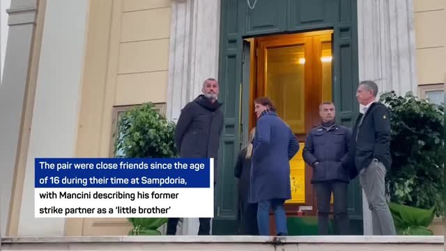 Roberto Mancini arrives at Gianluca Vialli memorial