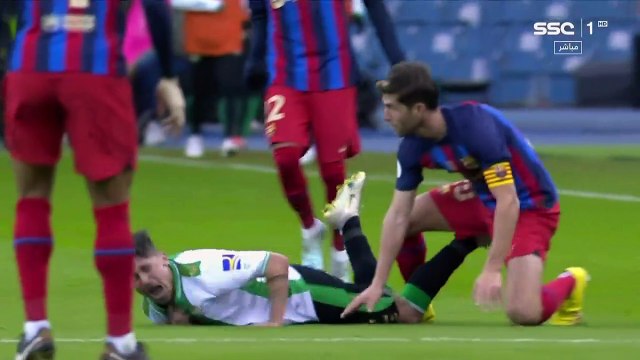 الشوط الثاني مباراة برشلونة و بتيس نصف نهائي السوبر الاسباني 2023