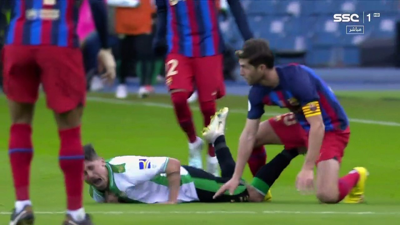 الشوط الثاني مباراة برشلونة و بتيس نصف نهائي السوبر الاسباني 2023
