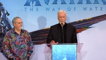 James Cameron and Jon Landau give speeches at their Handprint and Footprint ceremony in Los Angeles