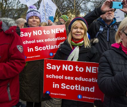 Scottish Family Party Anti Gender Recognition and get Sturgeon Out protest at Scottish Parliament