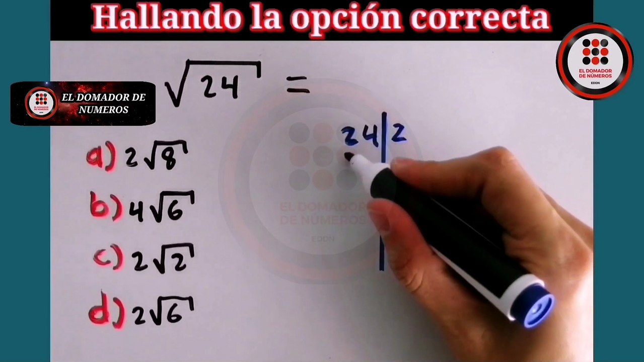SIMPLIFICANDO raíz cuadrada de 24. SIMPLIFYING square root of 24 ...