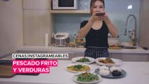 Cenas instagrameables: Pescado frito y verduras