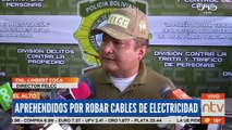 Un padre y sus dos hijos fueron sorprendidos tras ser sorprendidos robando cables y tubos de conexiones. 