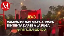 Joven ciclista murió atropellado por el conductor de camión repartidor de gas; CDMX