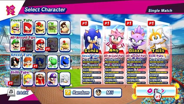 Mario & Sonic at the London 2012 | Olympic Games Football Sonic, Amy, Blaze, Tails