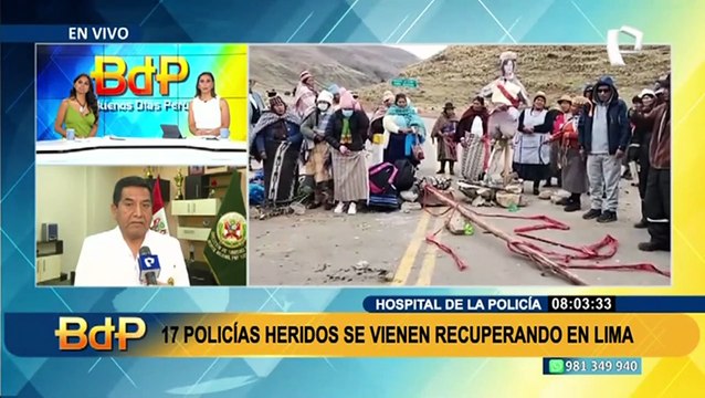 Hospital de la PNP: 17 policías heridos evacuados de Juliaca tienen lesiones graves