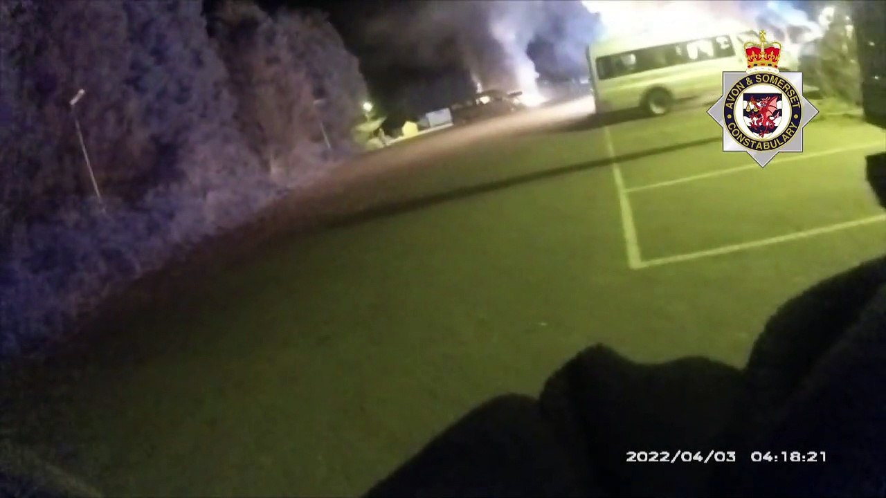 Vehicles on fire after arson attack in Patchway