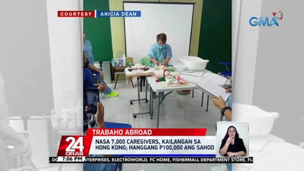Nasa 7,000 caregivers, kailangan sa Hong Kong; hanggang P100,000 ang sahod | 24 Oras