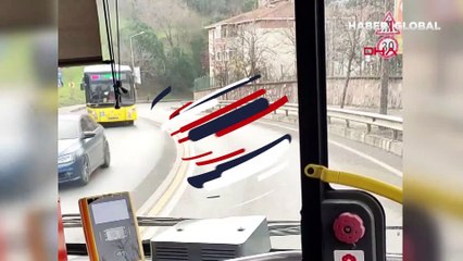 Kağıthane'de seyir halindeki İETT otobüsünün tekerleği fırladı! İşte o anlar