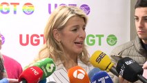 Yolanda Díaz pide a Feijóo que rectifique el gobierno de Castilla y León con Vox tras las palabras de Gallardo