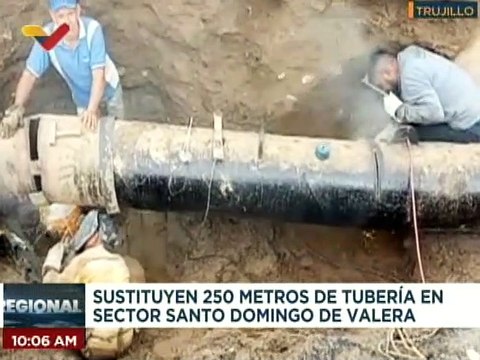 Trujillo | Sustituyen 250 metros de tuberías de aguas blancas en el sector Santo Domingo de Valera