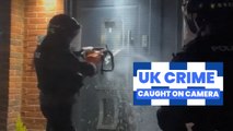 UK Crime Caught on Camera: Cops chainsaw drug dealer’s door, £700k luxury cars theft, gunman nabbed