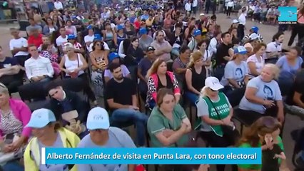 Alberto Fernández de visita en Punta Lara, con tono electoral