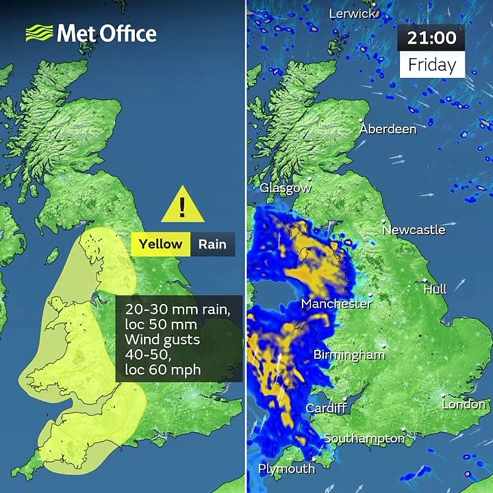 UK yellow weather warning as heavy rain persists.