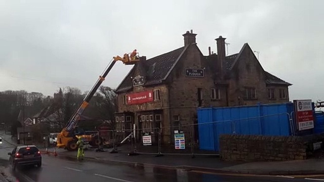 Workmen have started work at The Plough Inn, Sandygate, in Sheffield, which is under demolition