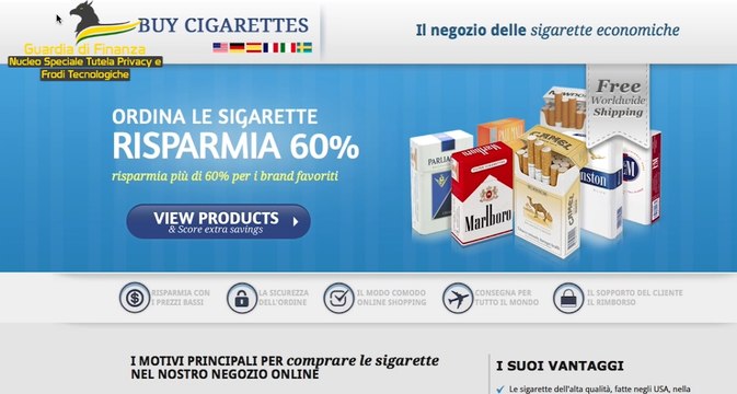 Vendita online illegale di prodotti da fumo: oscurati 59 siti web (13.01.23)