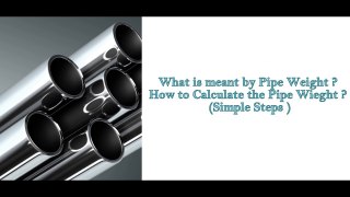 Pipe Weight Calculation Formula