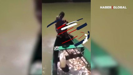 Görüntüler sosyal medyada viral oldu! Piranalara et tuzağı...