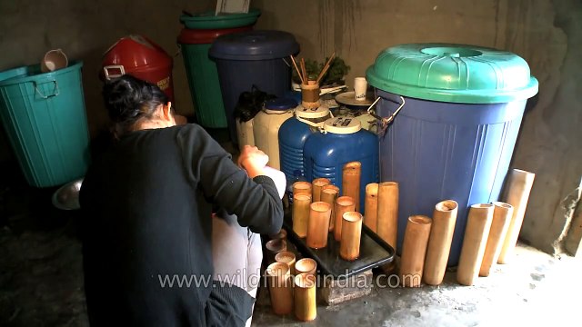 Nagas love their home brewed Rice beer - Hornbill festival in Nagaland