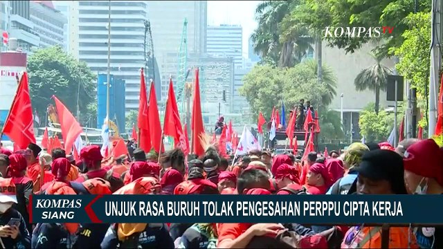 Massa Partai Buruh Unjuk Rasa di Kawasan Monas Tolak Perppu Cipta Kerja, Ini Poin yang Disoroti!