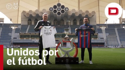 El saludo de los entrenadores finalistas de la Supercopa de España