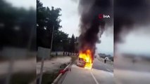 Manisa'da Seyir Halindeki Toplu Taşıma Otobüsünde Yangın Çıktı!