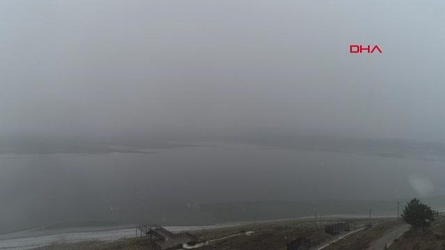 ELAZIĞ'DA BUZ TUTAN CİP BARAJ GÖLÜ, HAVADAN GÖRÜNTÜLENDİ