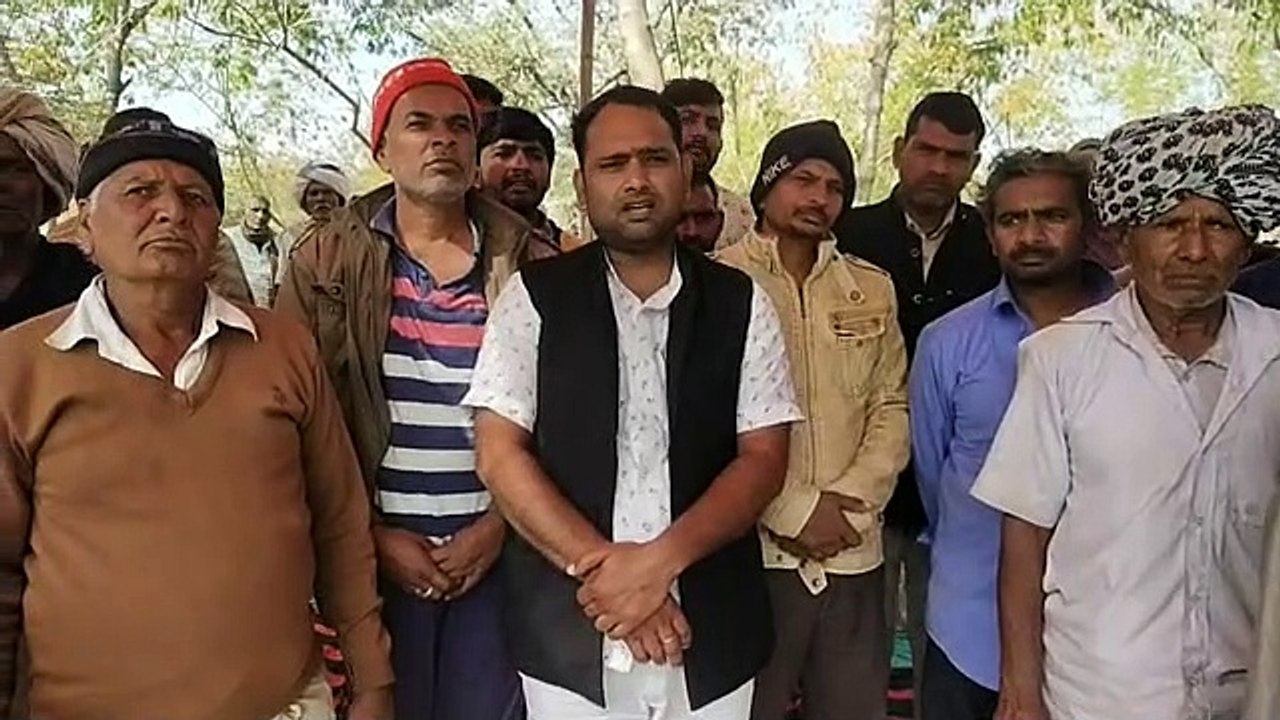 Appeal to stop illegal mining on pasture land, sarpanch and villagers sitting on dharna