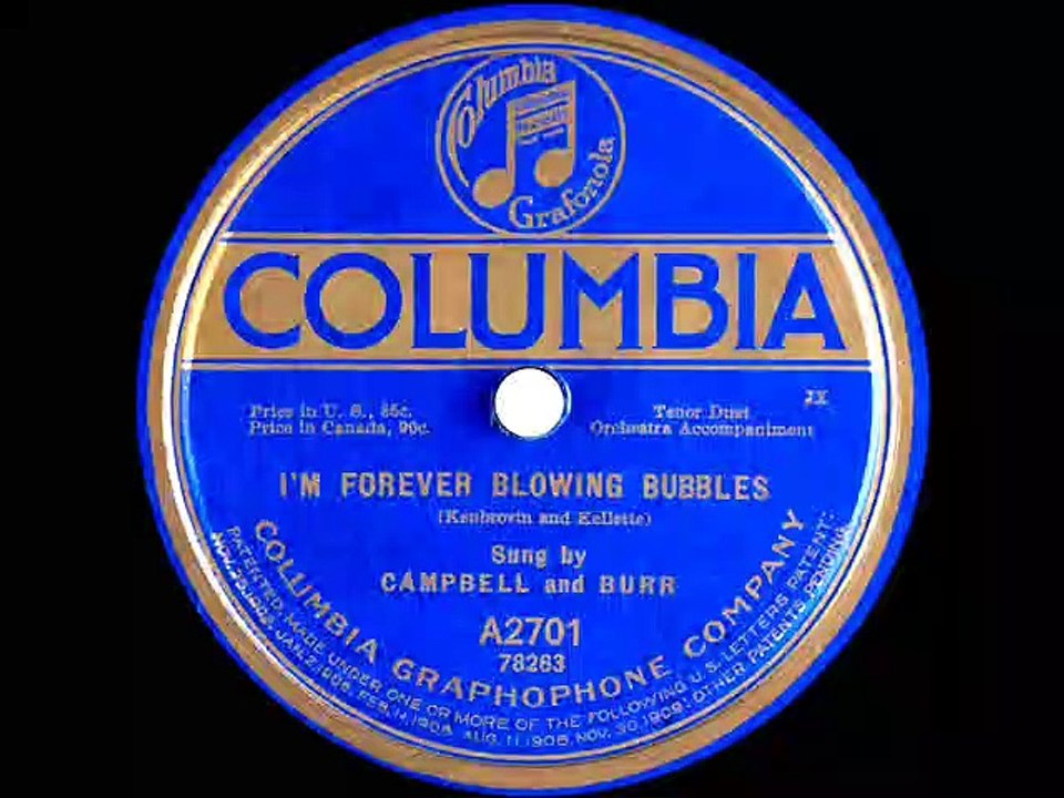 1919 Albert Campbell Henry Burr Im Forever Blowing Bubbles