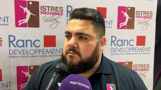 Matteo Pentassuglia après la victoire d'Istres Provence Volley contre Saint Laurent du Var