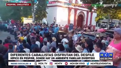 ¡Ambientazo! Caballistas disfrutan desfile hípico en Pespire, Choluteca