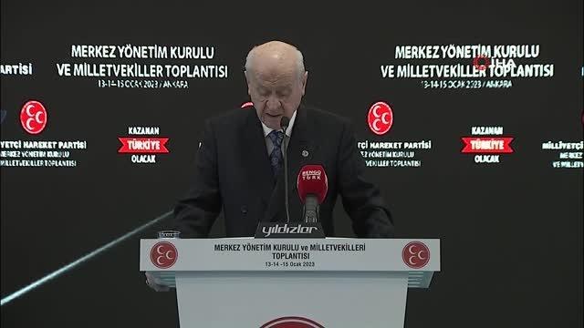 MHP lideri Bahçeli: (6'lı masaya) Cumhurbaşkanlığı Hükümet Sistemi ile Cumhurbaşkanımız sayın Recep Tayyip Erdoğan'ın yanında el ele verelim, güç...