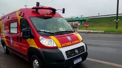 Jovem fica ferido em acidente de trânsito na Marginal da BR-277