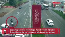 Gaziantep'te yaşanan trafik kazaları KGYS kameralarına yansıdı