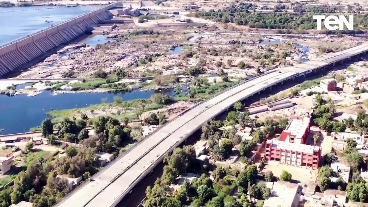 أحدث تصوير جوي لأعمال تنفيذ محور بديل خزان اسوان يناير 2023
