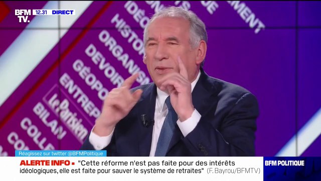 François Bayrou, président du Modem, sur la réforme des retraites: Une participation modeste des entreprises peut donner le sentiment de justice aux Français
