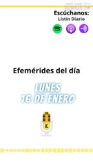 EFEMÉRIDES LUNES 16 DE ENERO