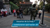 Captan a militares armados fuera de Metro Polanco luego de incidente con vagones